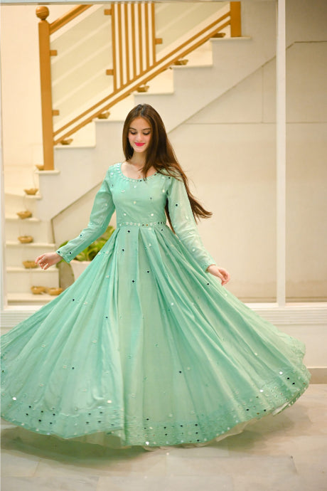 ICE SPLASH | This breathtaking glass blue color gown is made from pure  French net gown with stunning heavy loaded handwork, kora dabka, z... |  Instagram